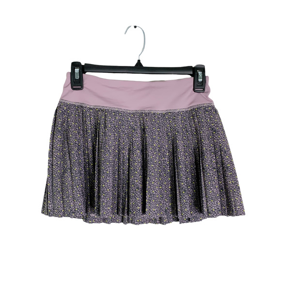 lululemon athletica Dresses & Skirts - Lululemon Pleat to Street Skirt Dottie Mum Deep Coal Mauvelous Size 2  W8501S